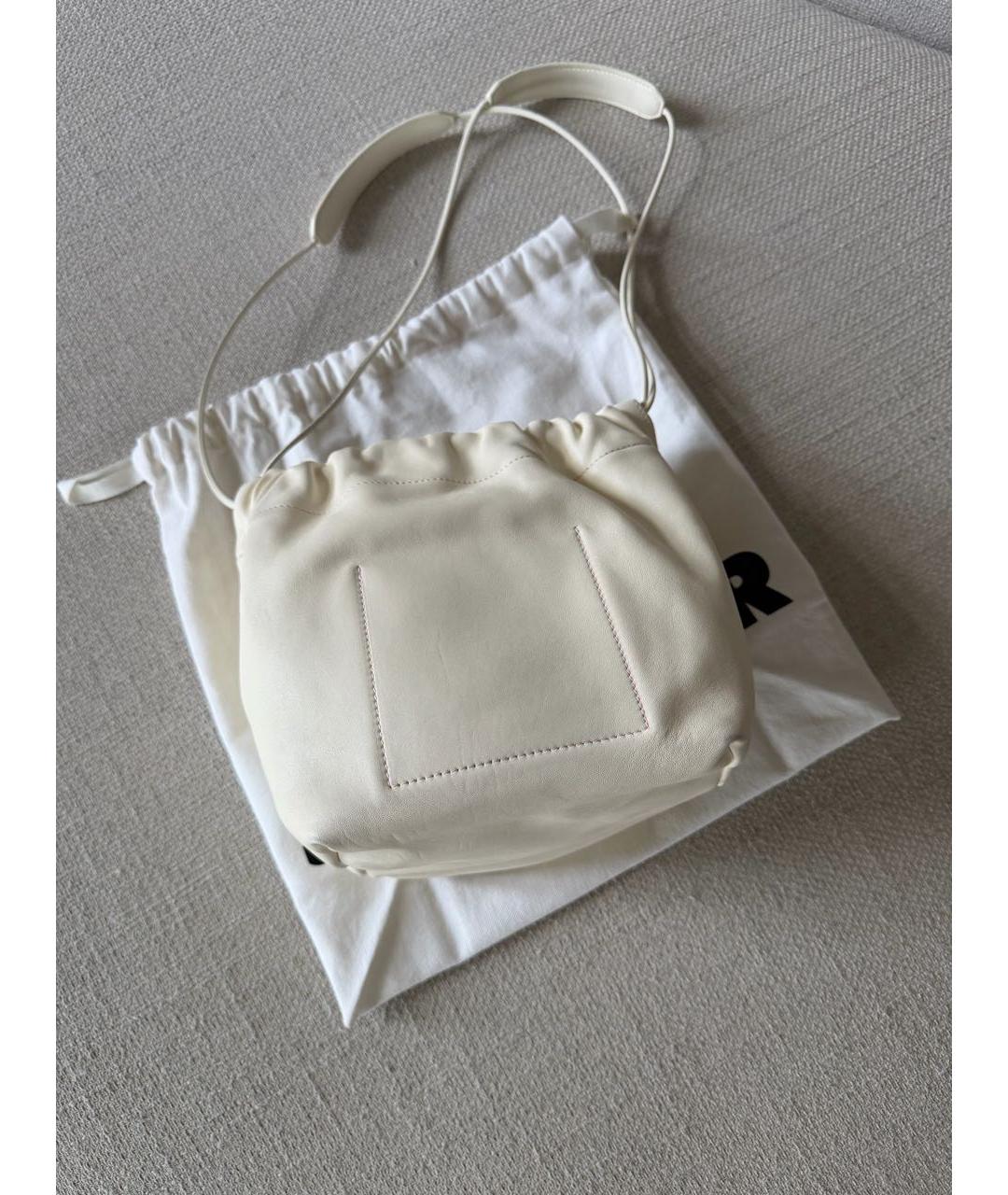 JIL SANDER Бежевая кожаная сумка через плечо, фото 3