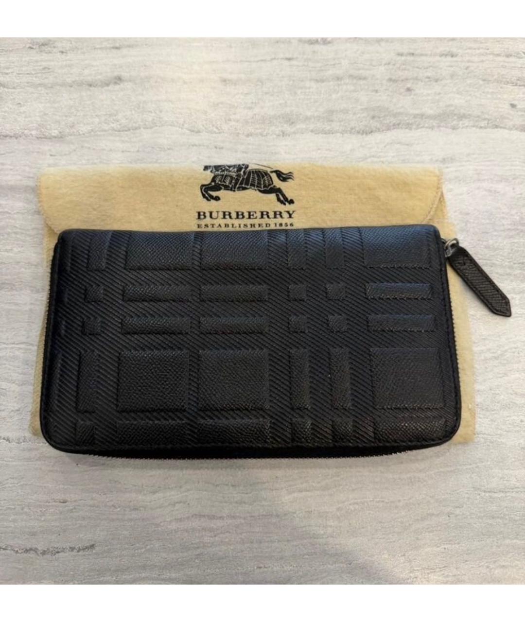BURBERRY Черный кожаный кошелек, фото 5