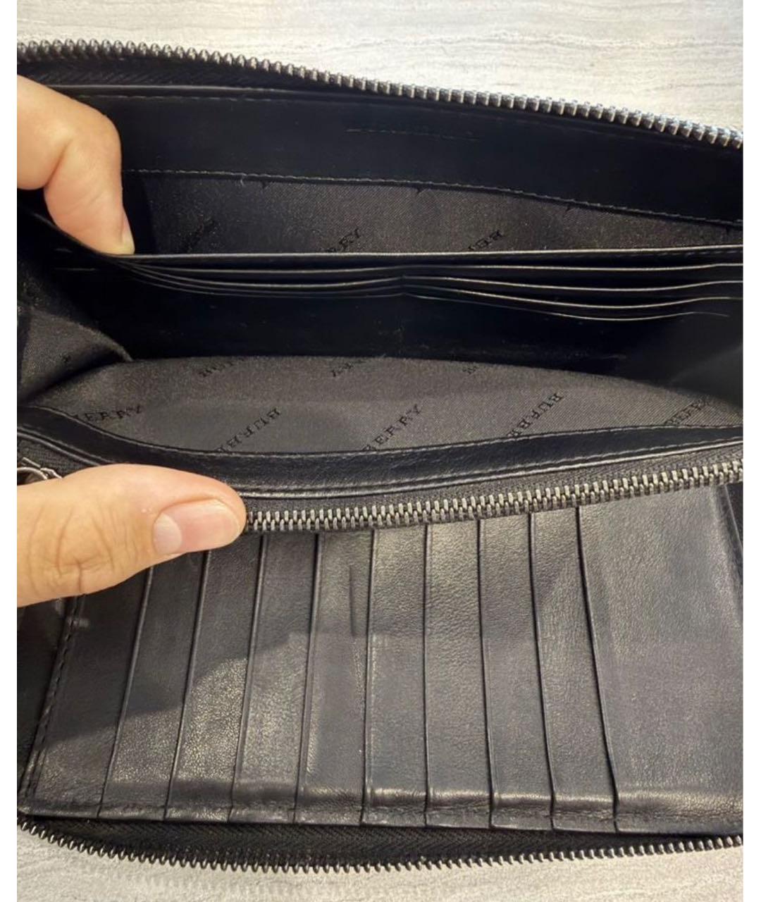 BURBERRY Черный кожаный кошелек, фото 3
