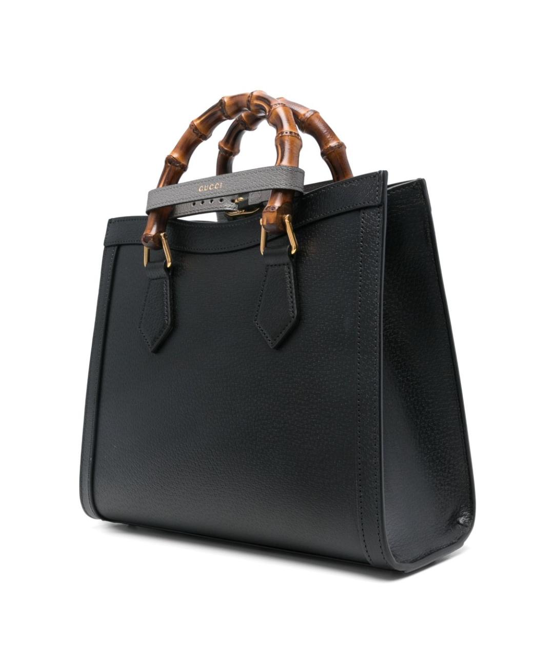 GUCCI Черная кожаная сумка тоут, фото 3