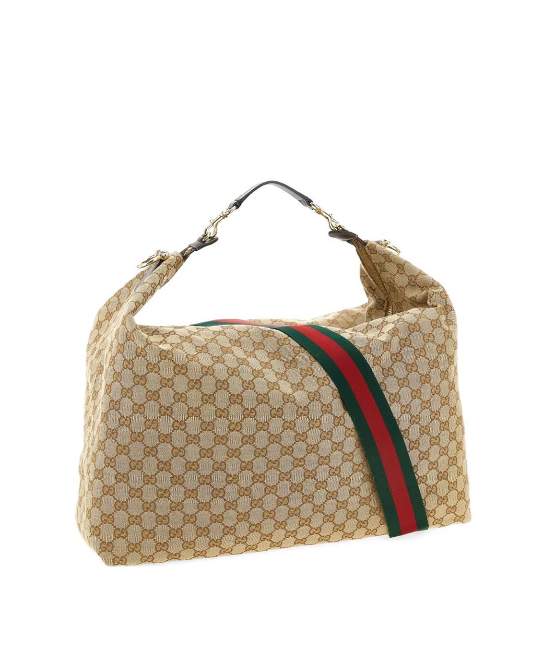 GUCCI Бежевая тканевая сумка тоут, фото 1