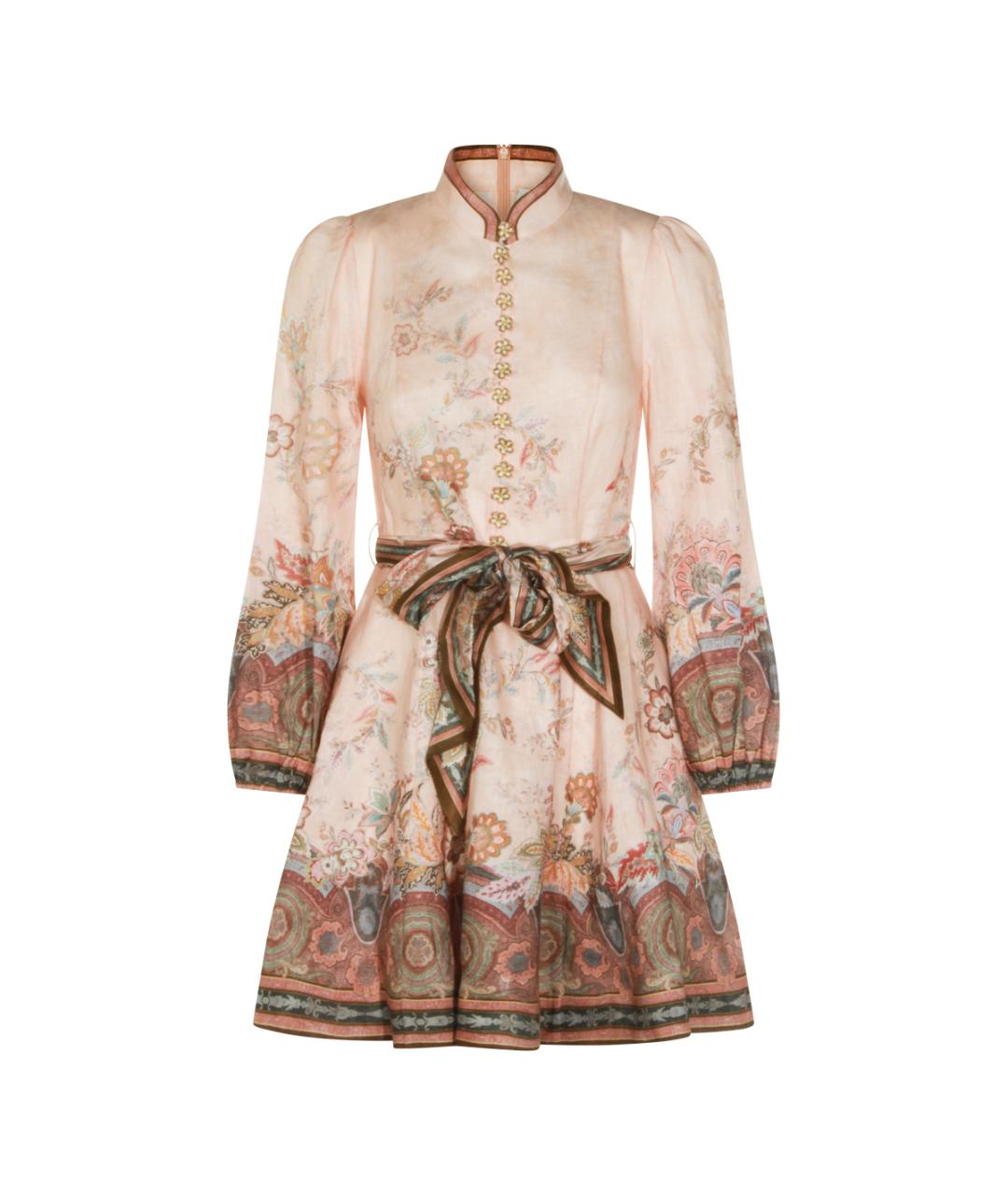 ZIMMERMANN Розовое льняное повседневное платье, фото 1