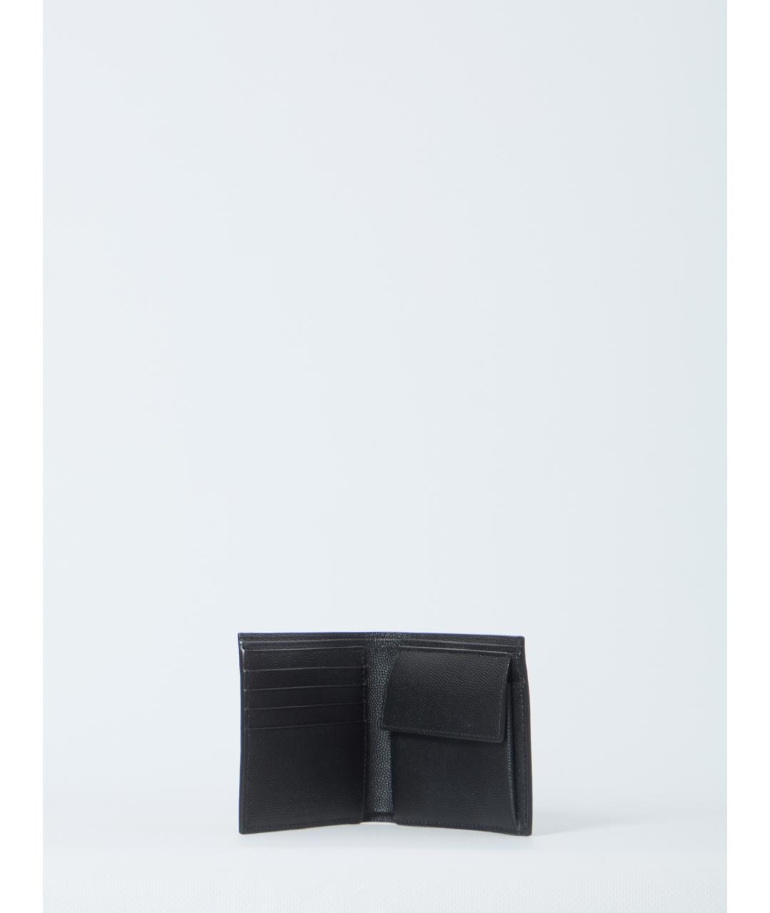 SAINT LAURENT Черный кожаный кошелек, фото 2