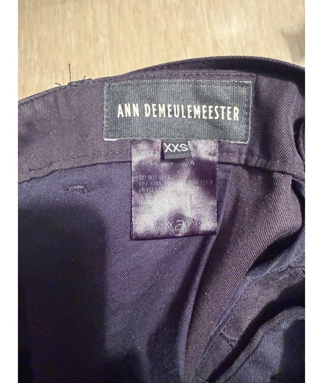 ANN DEMEULEMEESTER Черные хлопковые повседневные брюки, фото 5