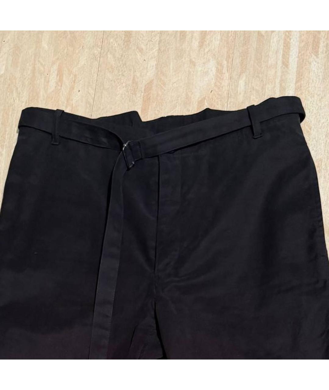 ANN DEMEULEMEESTER Черные хлопковые повседневные брюки, фото 3