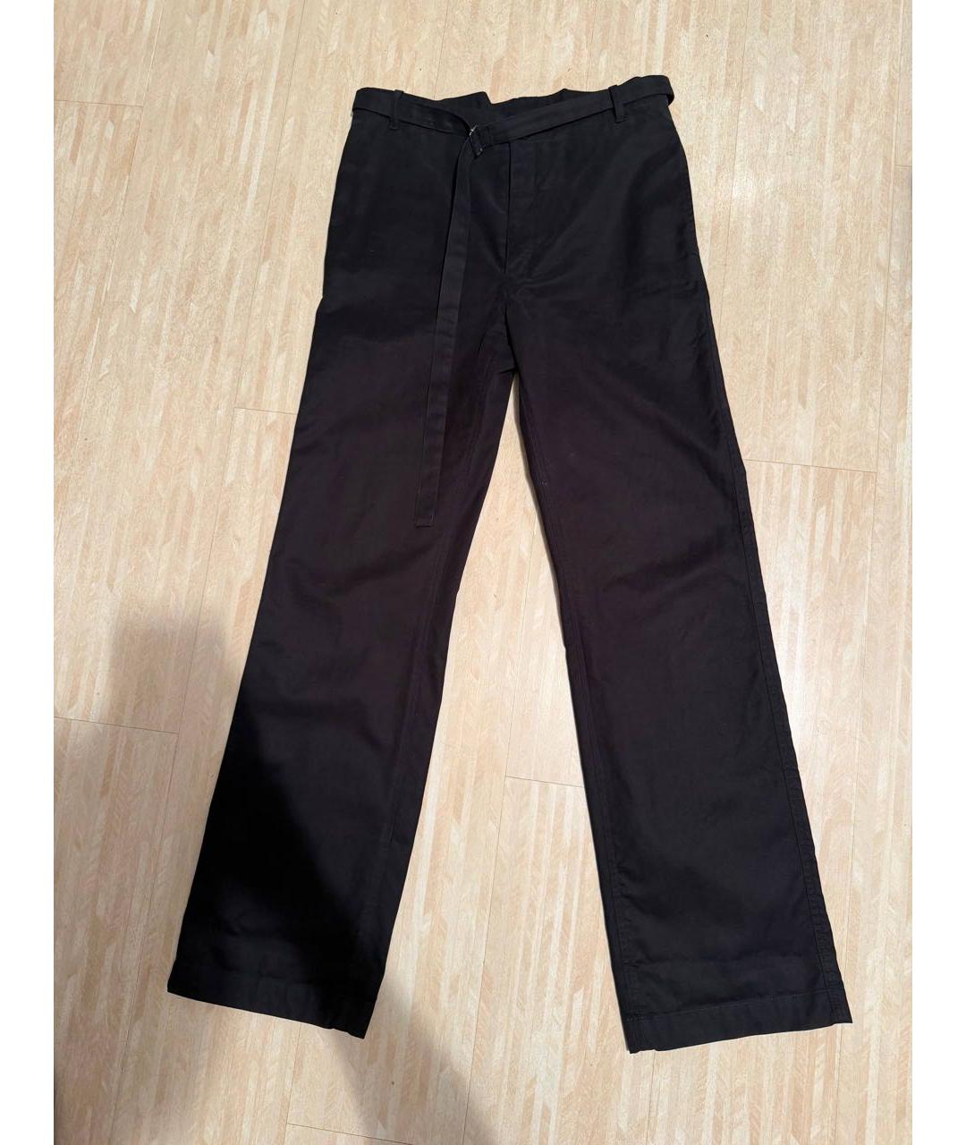 ANN DEMEULEMEESTER Черные хлопковые повседневные брюки, фото 6