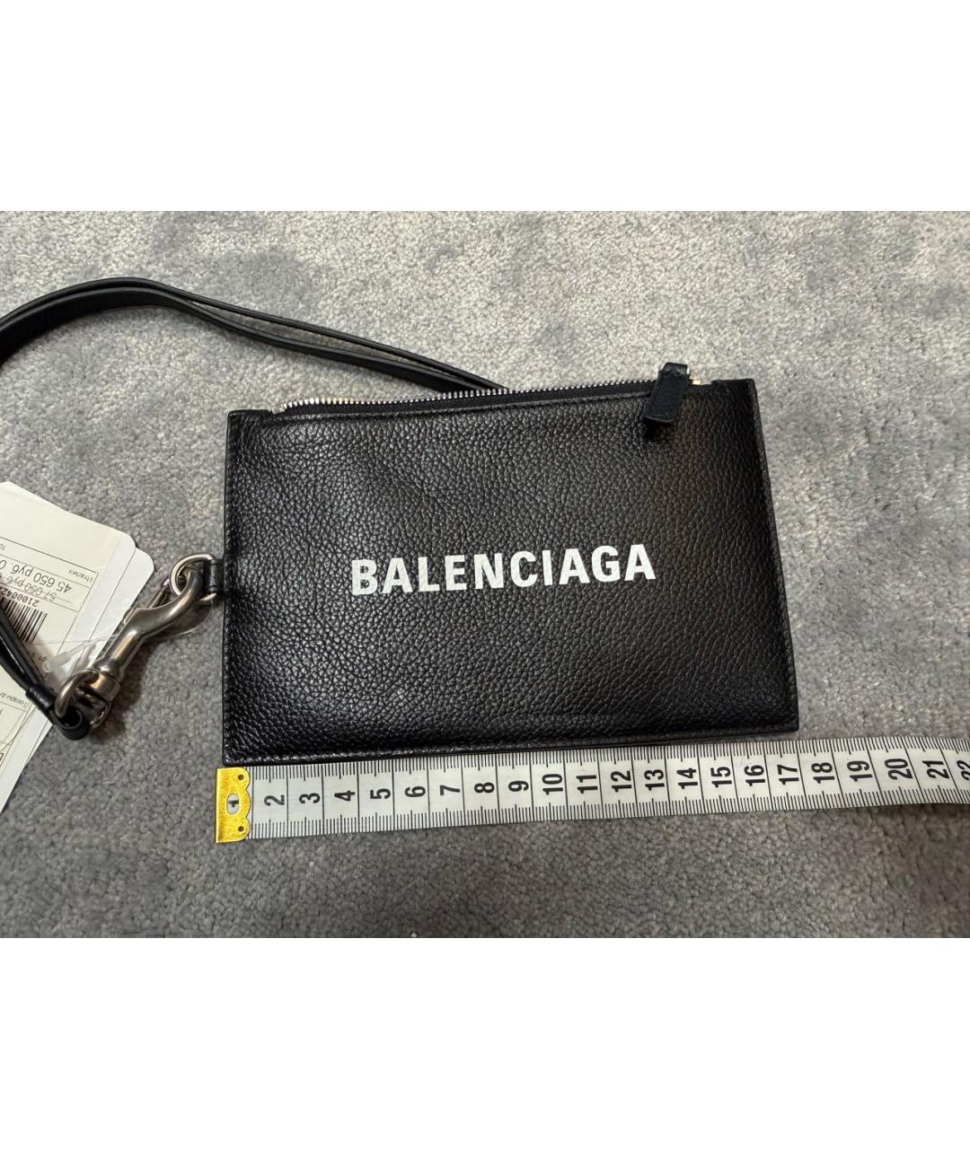 BALENCIAGA Черная кожаная барсетка, фото 4