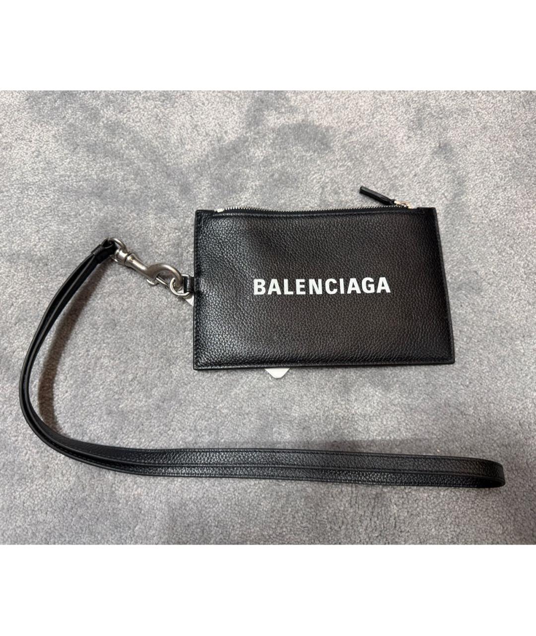 BALENCIAGA Черная кожаная барсетка, фото 7