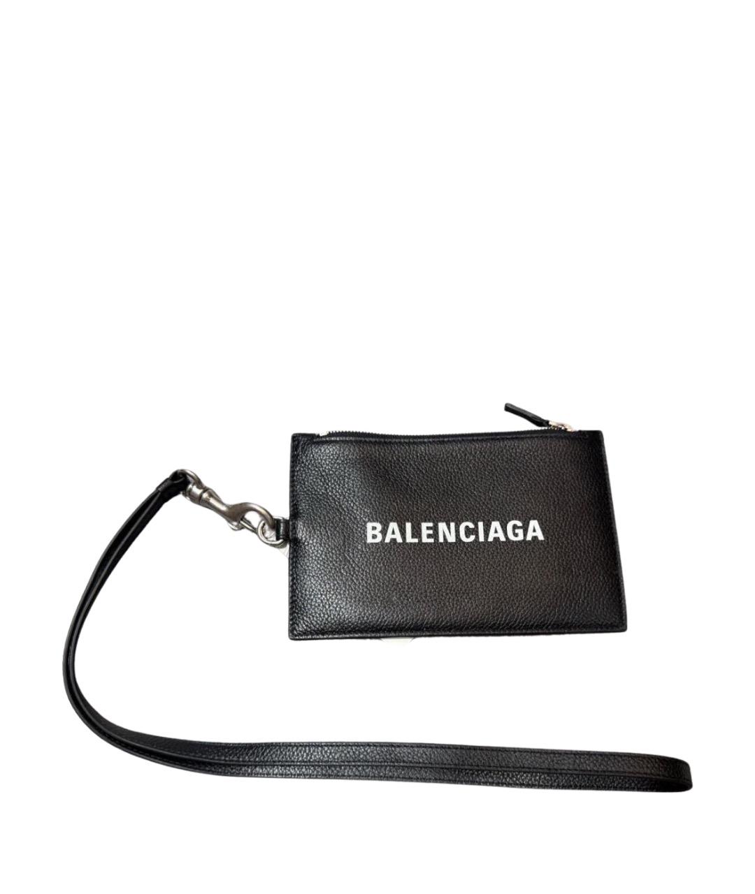 BALENCIAGA Черная кожаная барсетка, фото 1