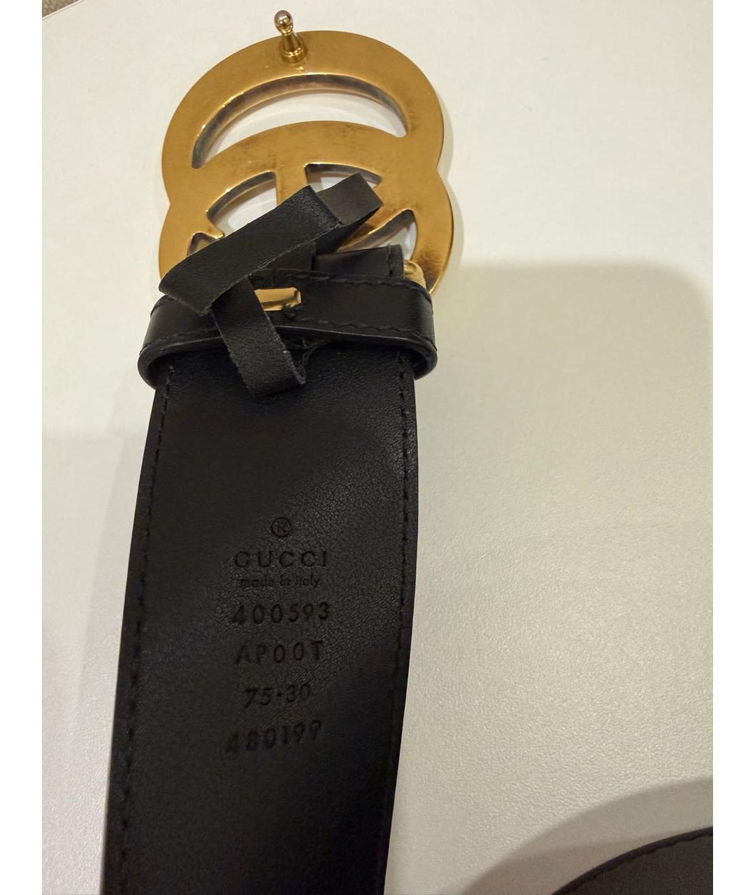 GUCCI Черный кожаный ремень, фото 4