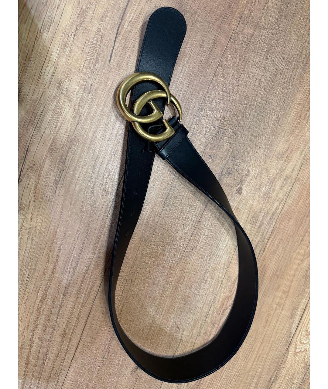 GUCCI Черный кожаный ремень, фото 3