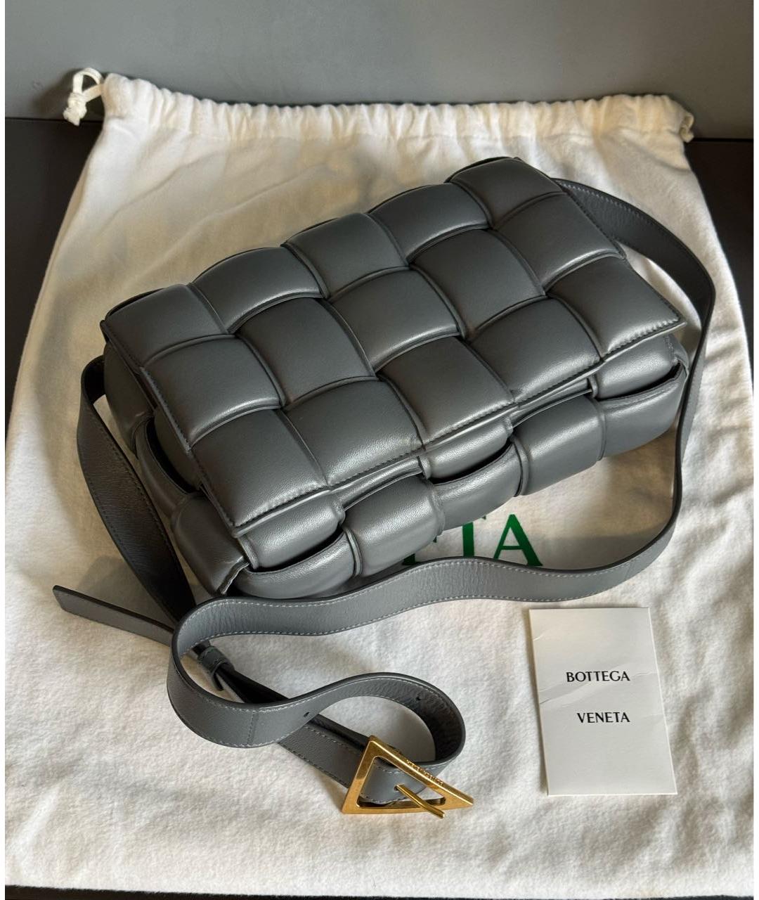 BOTTEGA VENETA Серая кожаная сумка через плечо, фото 5