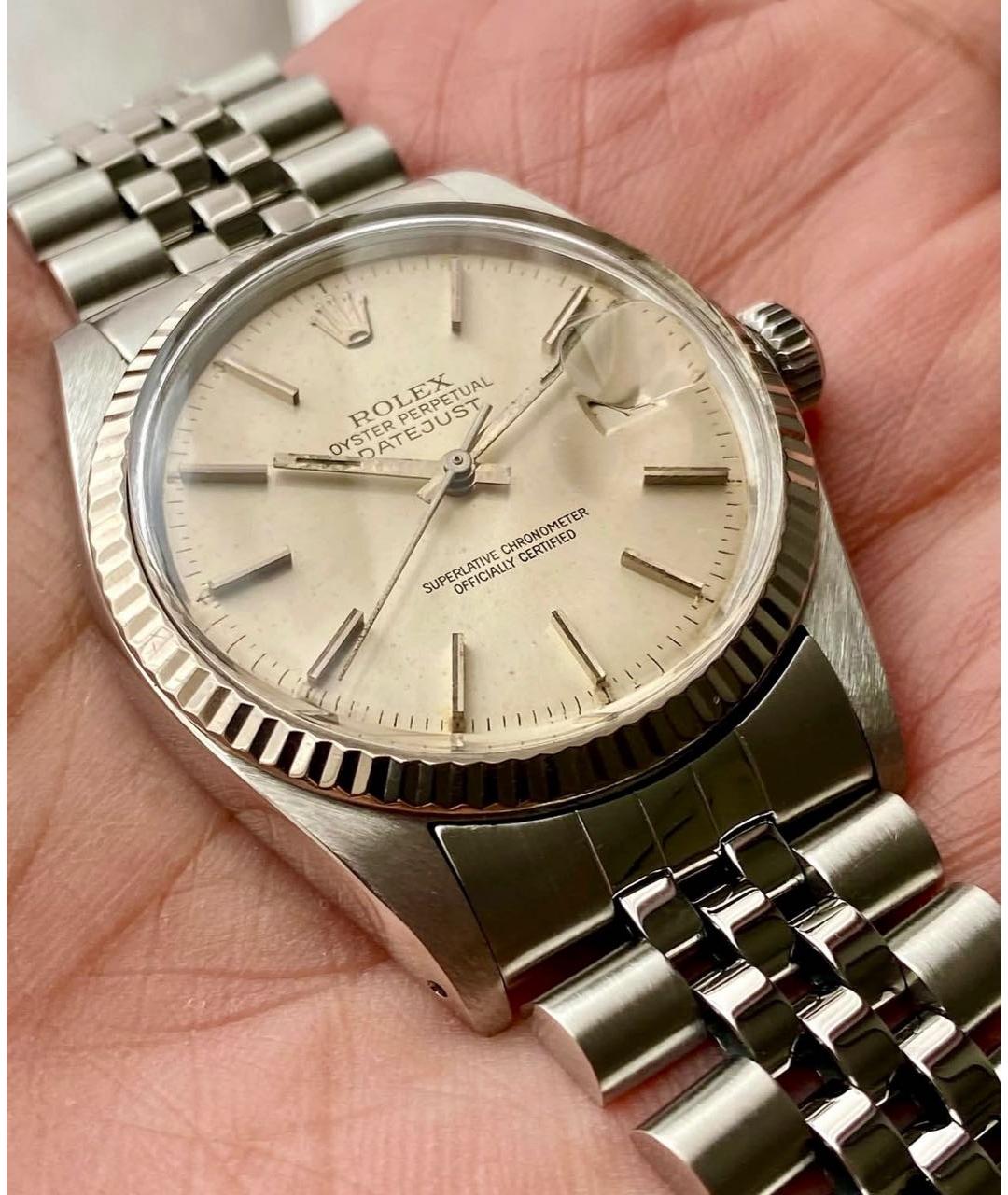ROLEX Бежевые металлические часы, фото 3