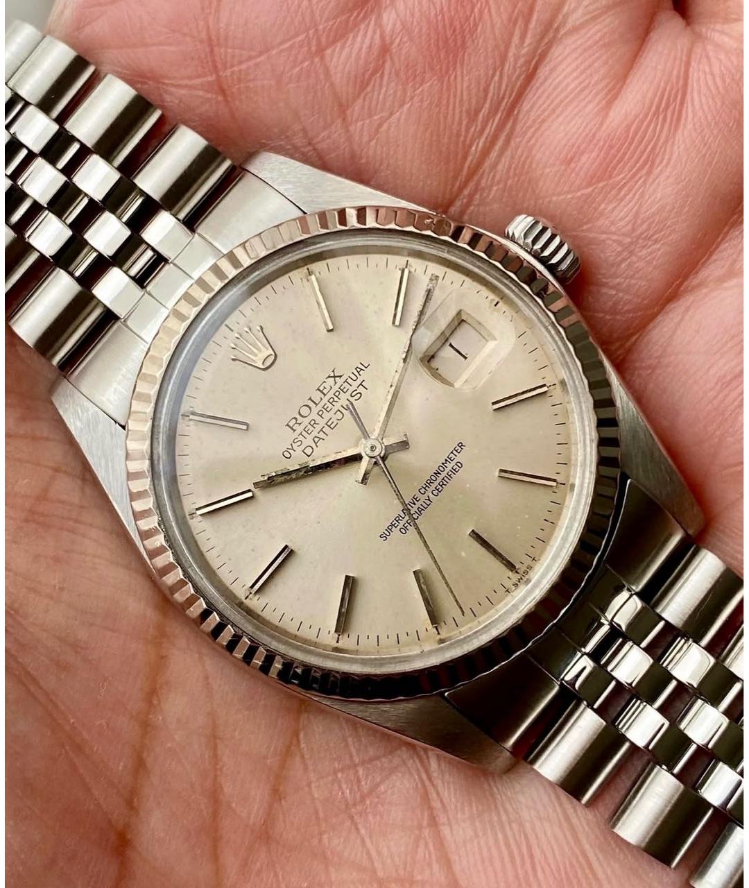 ROLEX Бежевые металлические часы, фото 2