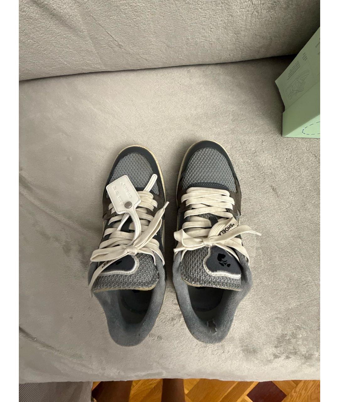 OFF-WHITE Серые текстильные низкие кроссовки / кеды, фото 3