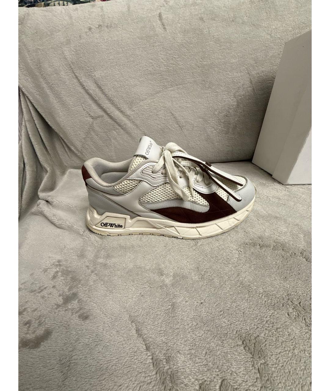 OFF-WHITE Белые текстильные низкие кроссовки / кеды, фото 9