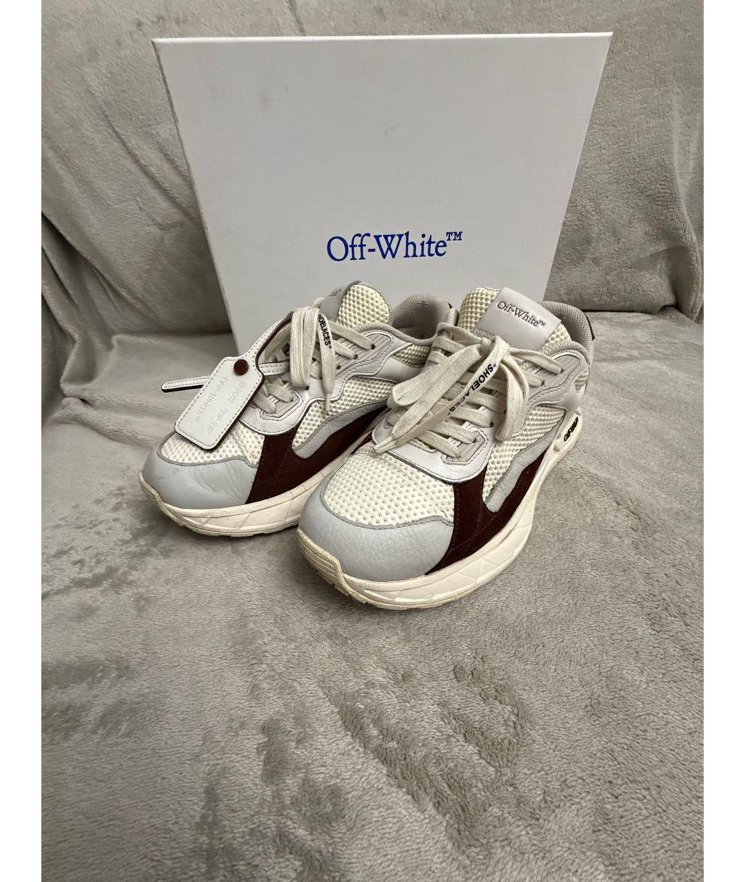 OFF-WHITE Белые текстильные низкие кроссовки / кеды, фото 5