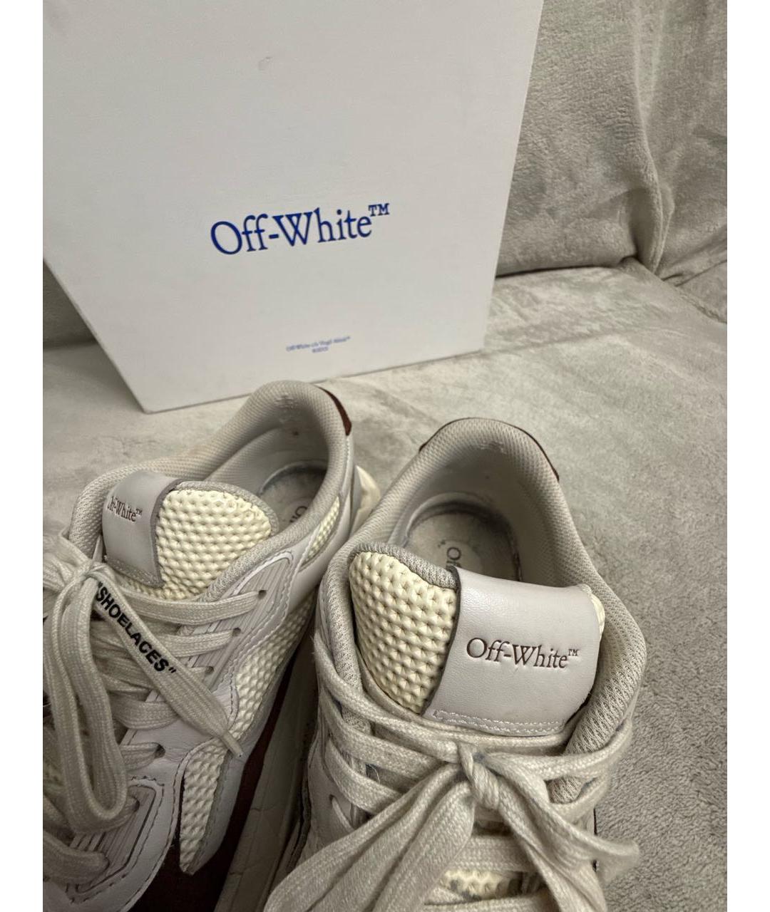 OFF-WHITE Белые текстильные низкие кроссовки / кеды, фото 8
