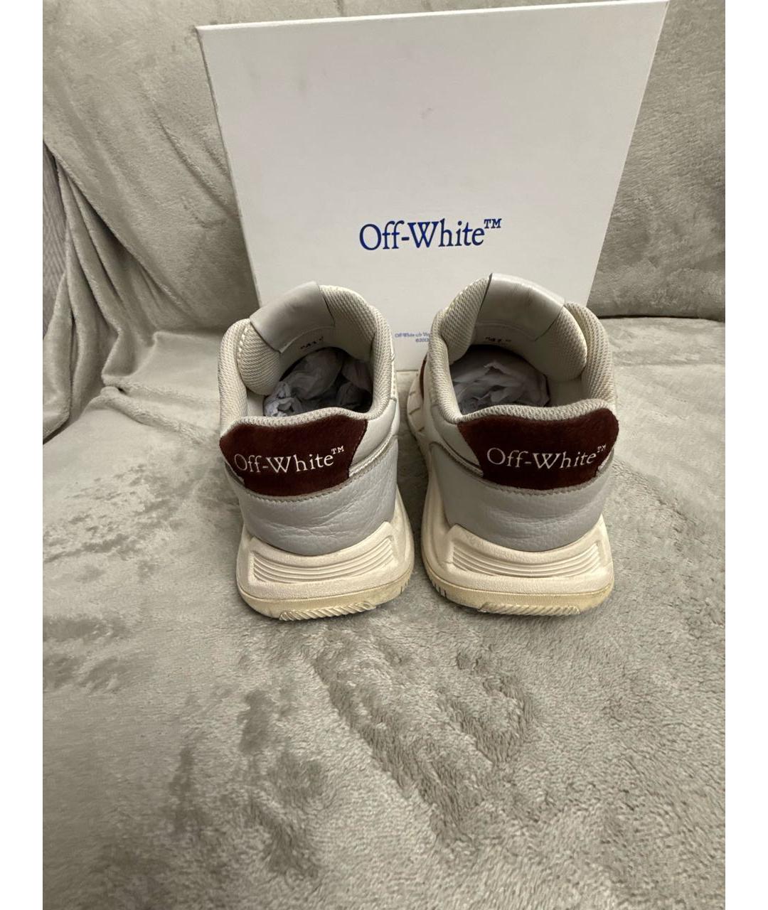 OFF-WHITE Белые текстильные низкие кроссовки / кеды, фото 4