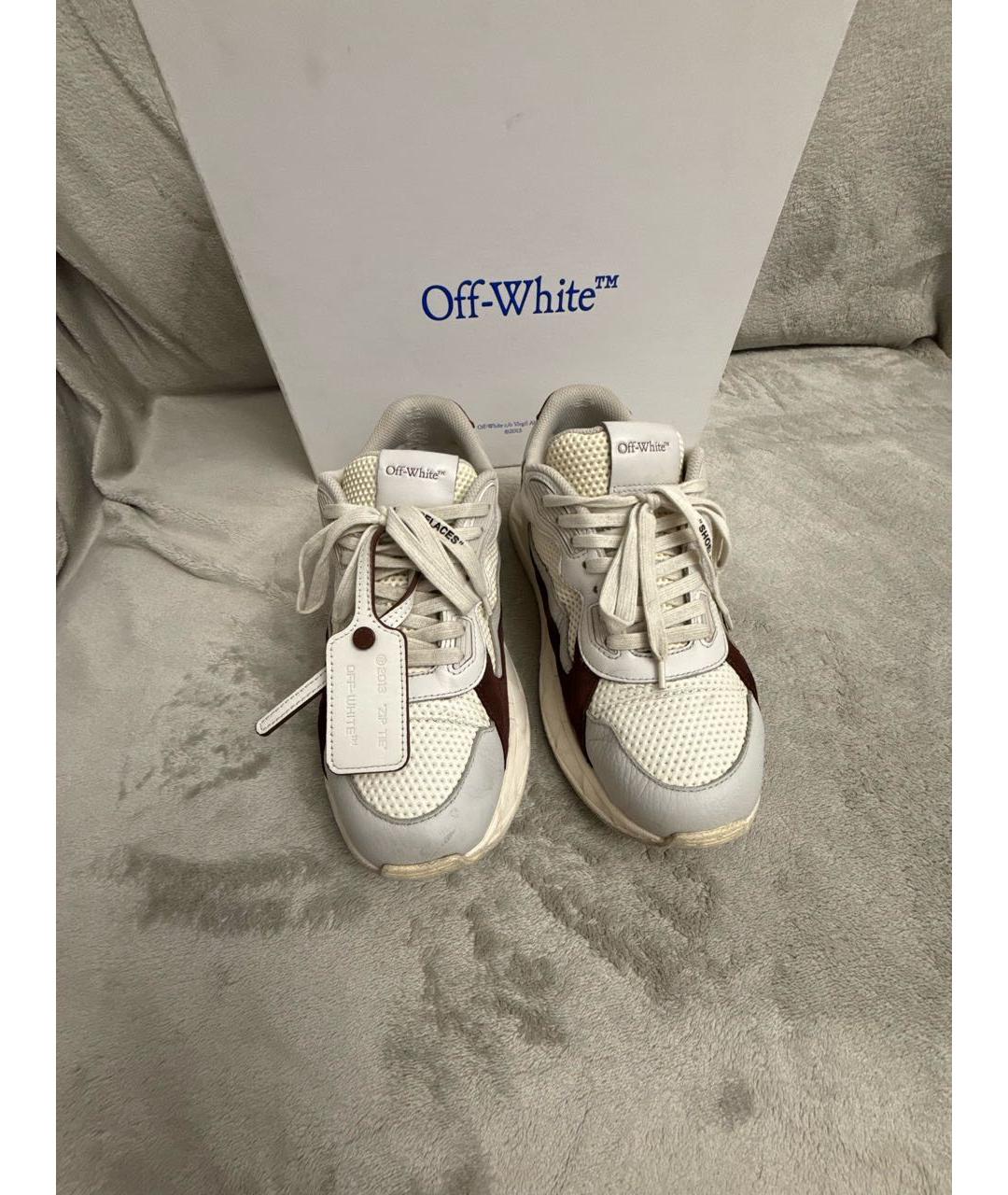 OFF-WHITE Белые текстильные низкие кроссовки / кеды, фото 2