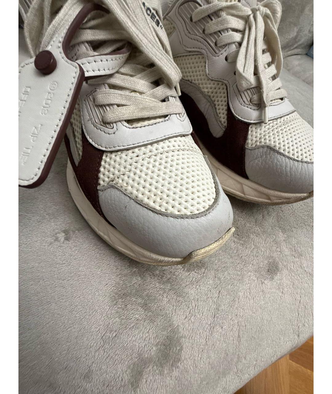 OFF-WHITE Белые текстильные низкие кроссовки / кеды, фото 7