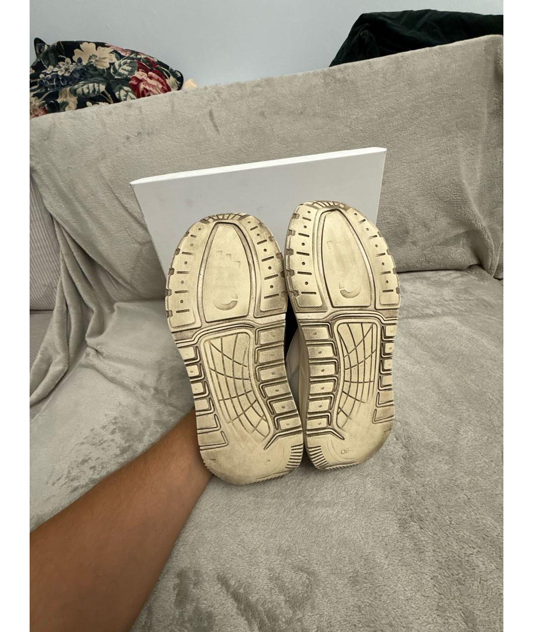 OFF-WHITE Белые текстильные низкие кроссовки / кеды, фото 6