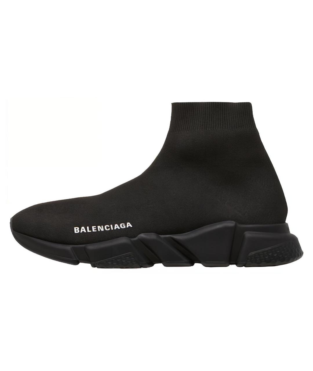 BALENCIAGA Черные текстильные низкие кроссовки / кеды, фото 3