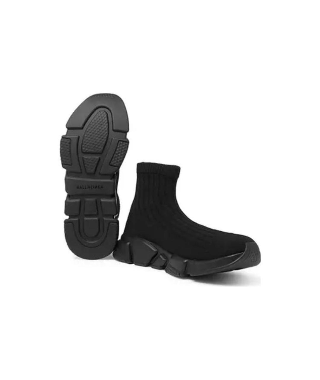 BALENCIAGA Черные текстильные низкие кроссовки / кеды, фото 5