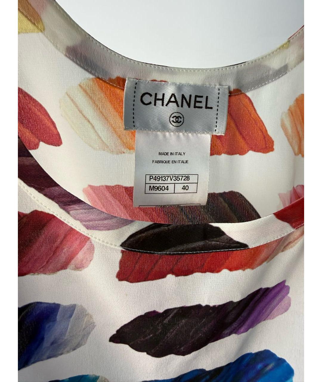 CHANEL Мульти шелковая майка, фото 3