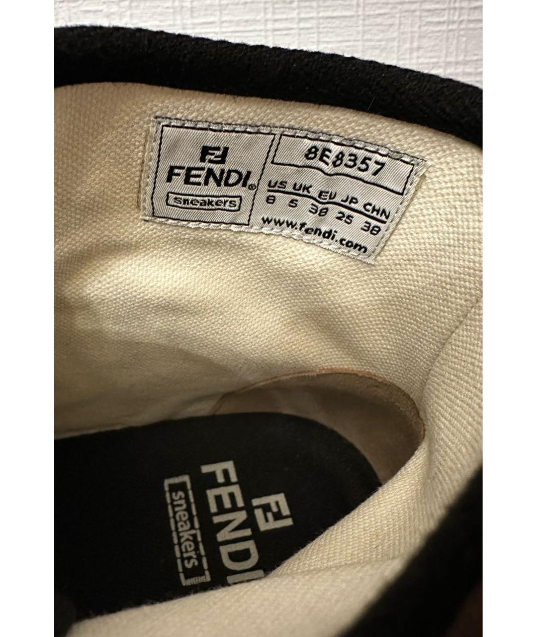 FENDI Белые текстильные кеды, фото 6