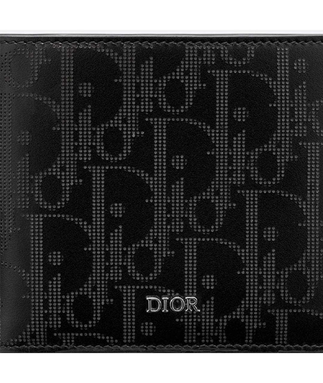 CHRISTIAN DIOR Черный кожаный кошелек, фото 4