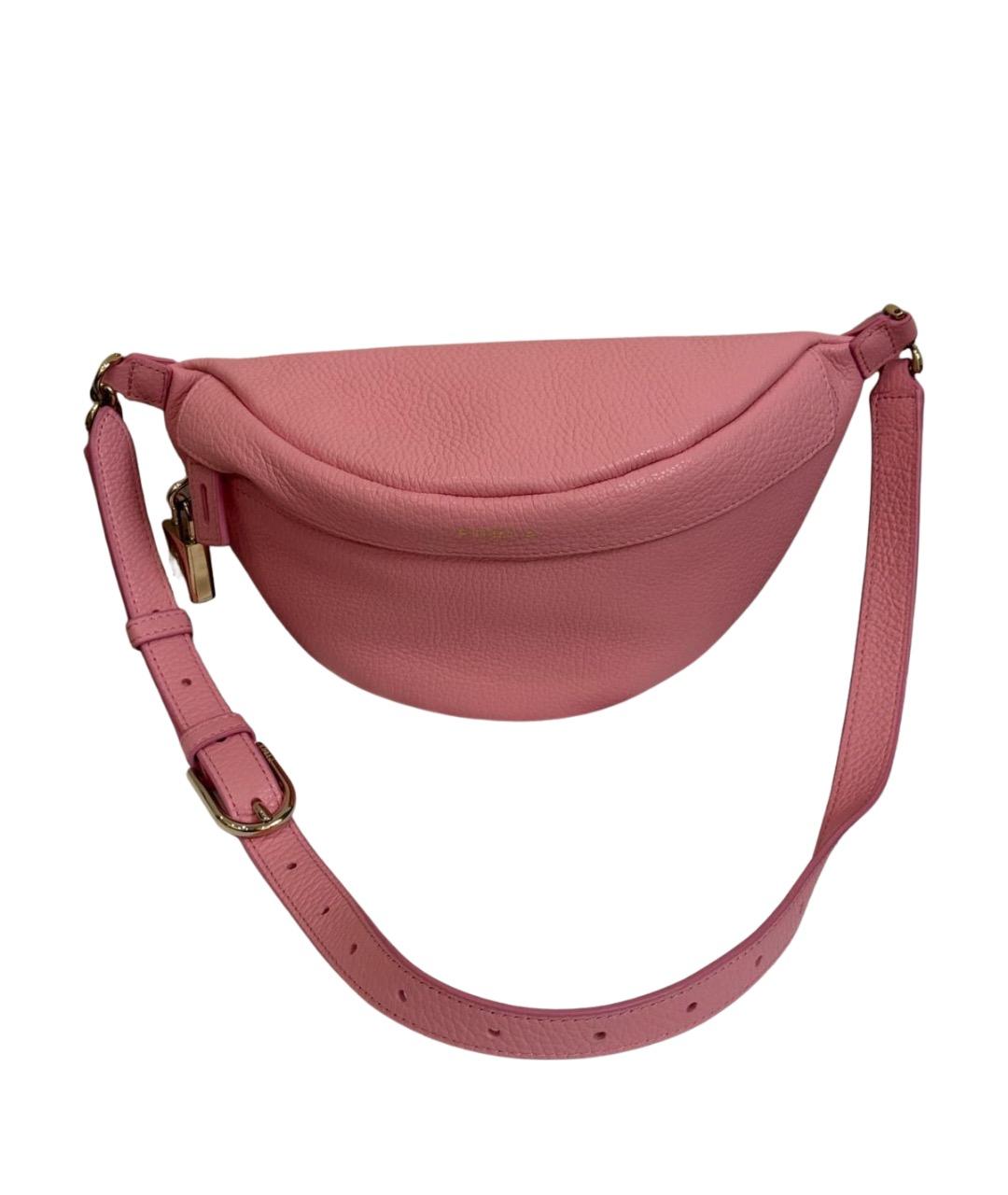 FURLA Розовая кожаная поясная сумка, фото 1