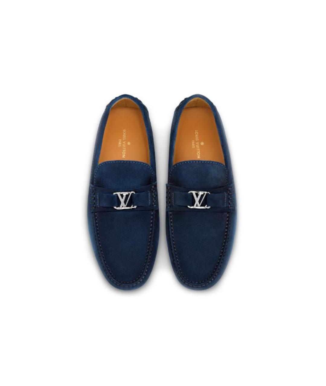 LOUIS VUITTON Синие замшевые мокасины, фото 5