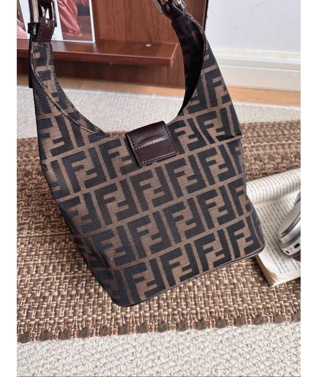 FENDI Коричневая сумка через плечо, фото 3