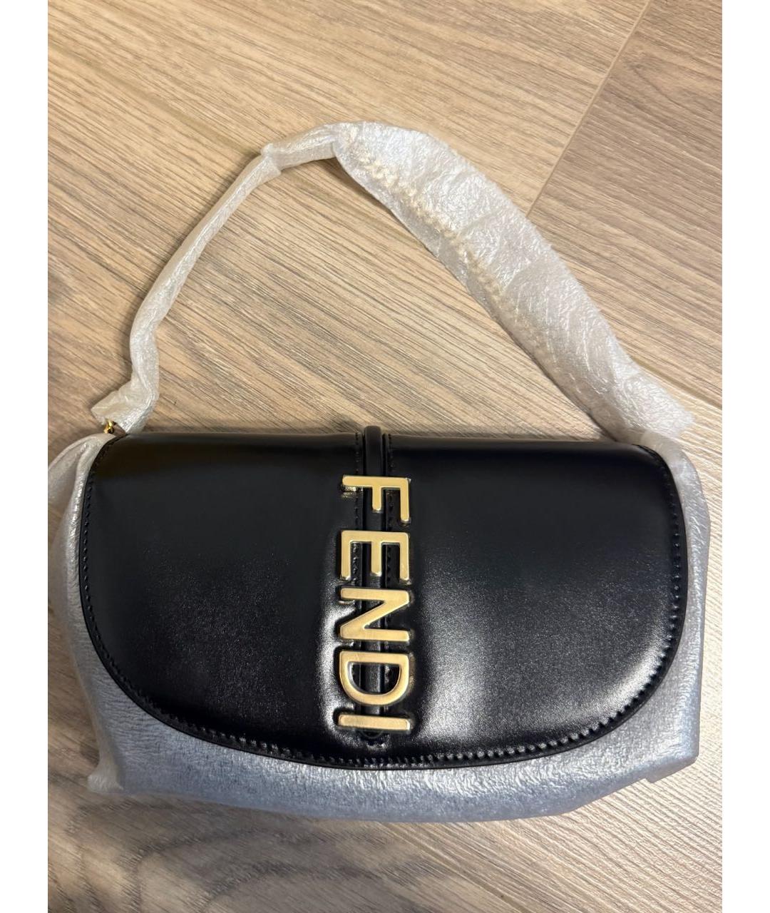 FENDI Черная кожаная сумка через плечо, фото 2