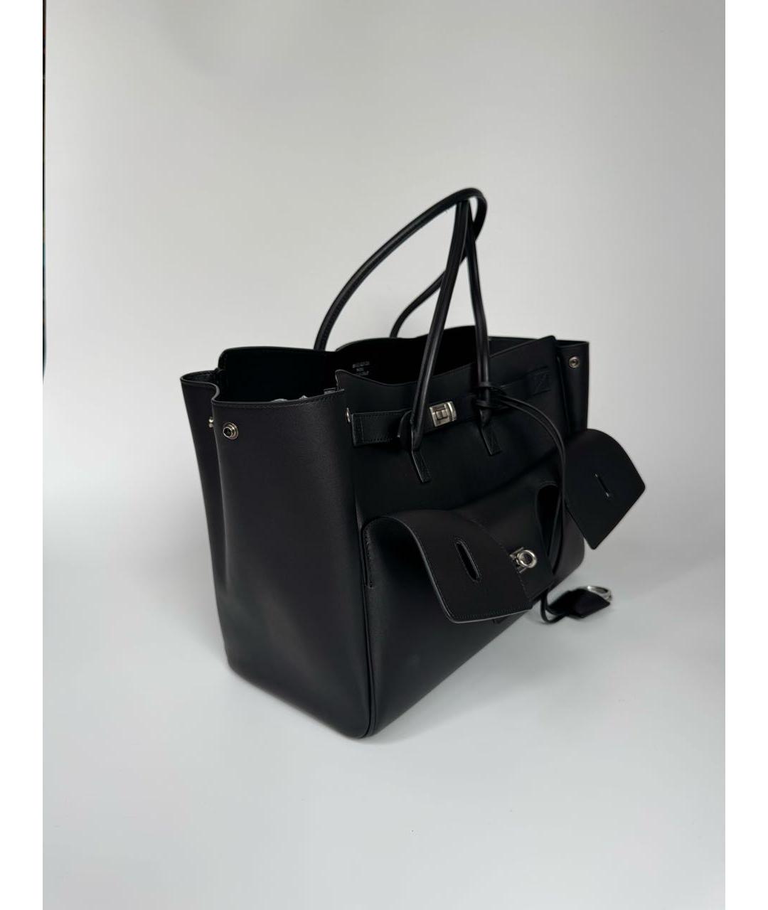 BALENCIAGA Черная кожаная сумка тоут, фото 2