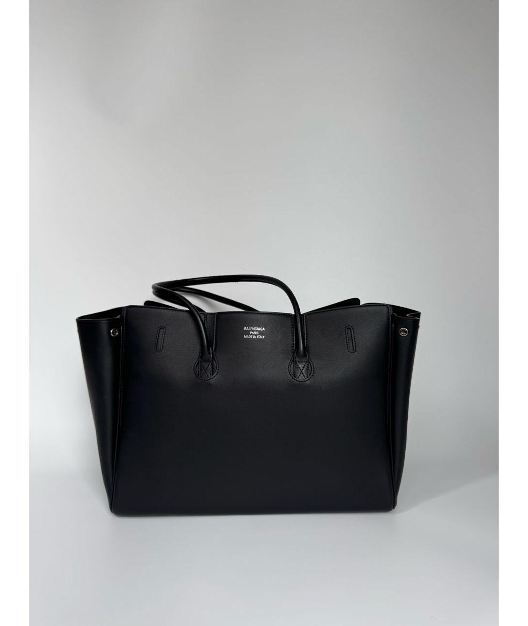 BALENCIAGA Черная кожаная сумка тоут, фото 3