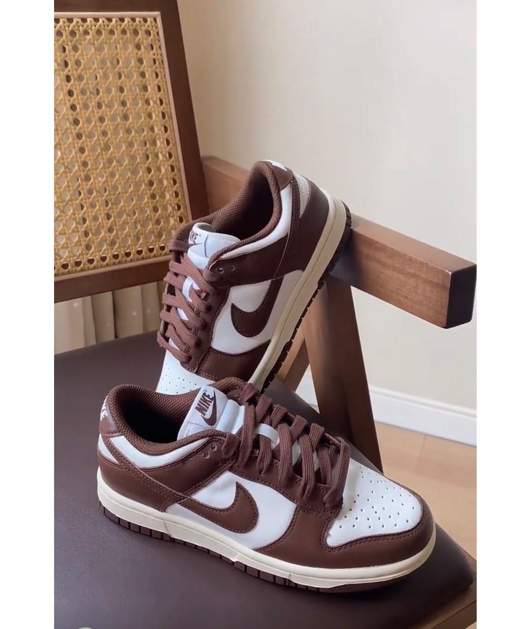 NIKE Коричневые кожаные кроссовки, фото 4