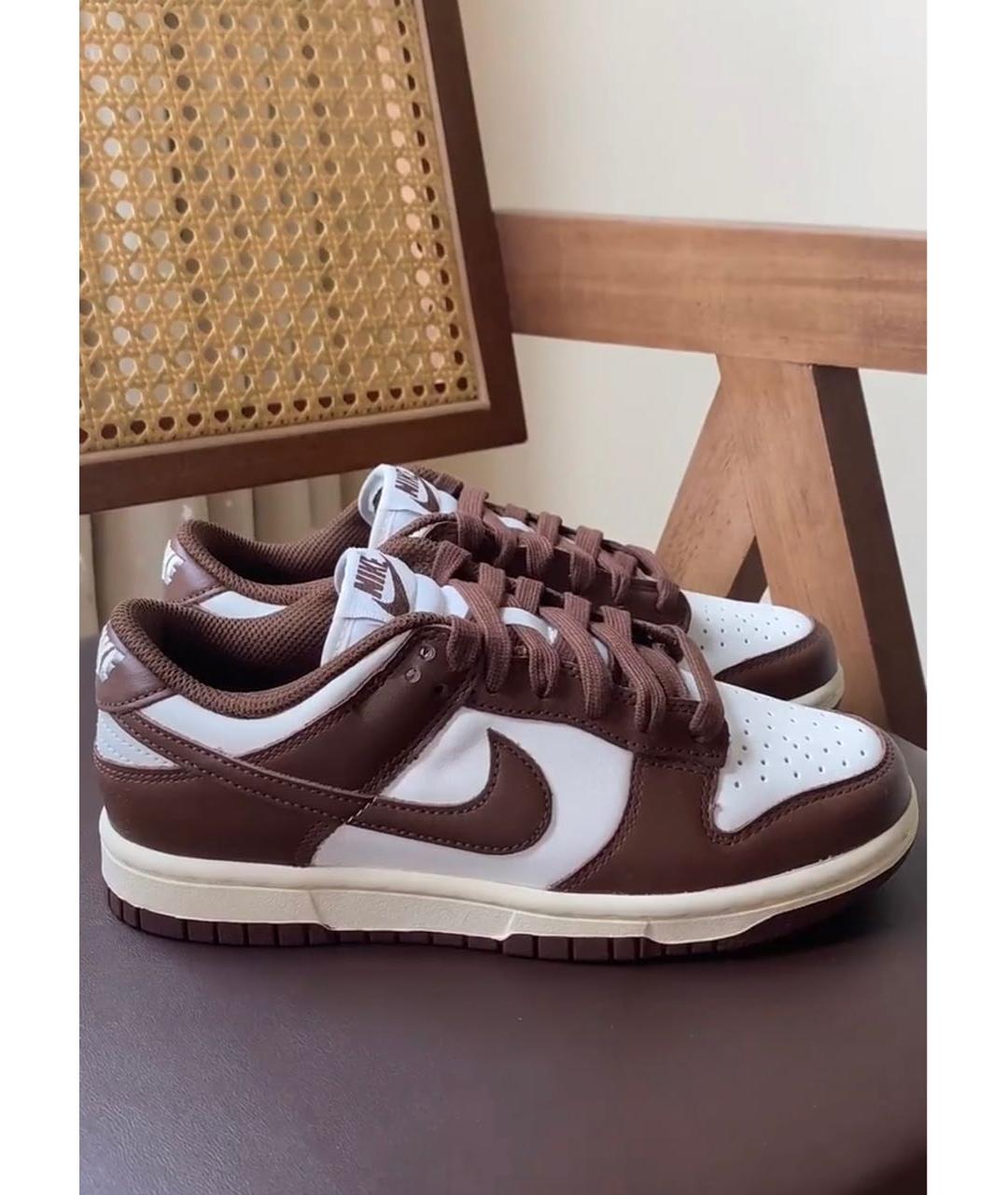 NIKE Коричневые кожаные кроссовки, фото 3