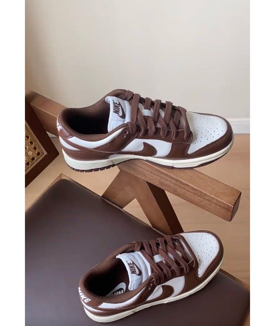 NIKE Коричневые кожаные кроссовки, фото 5