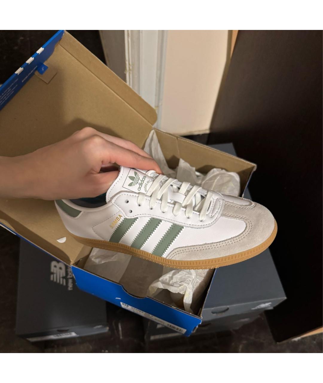 ADIDAS Белые кожаные кеды, фото 4