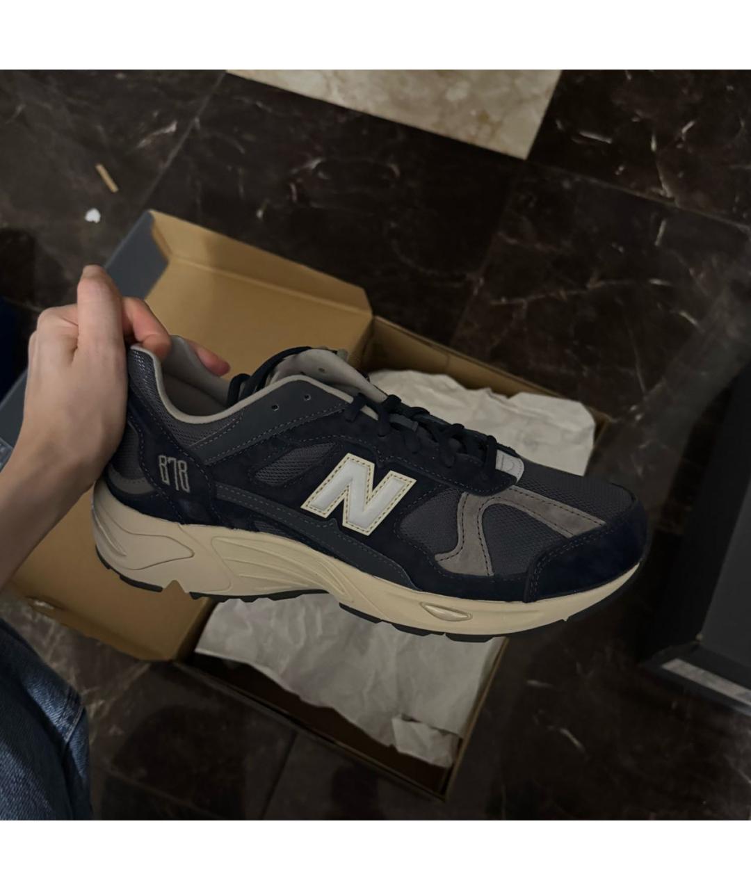 NEW BALANCE Темно-синие замшевые низкие кроссовки / кеды, фото 3