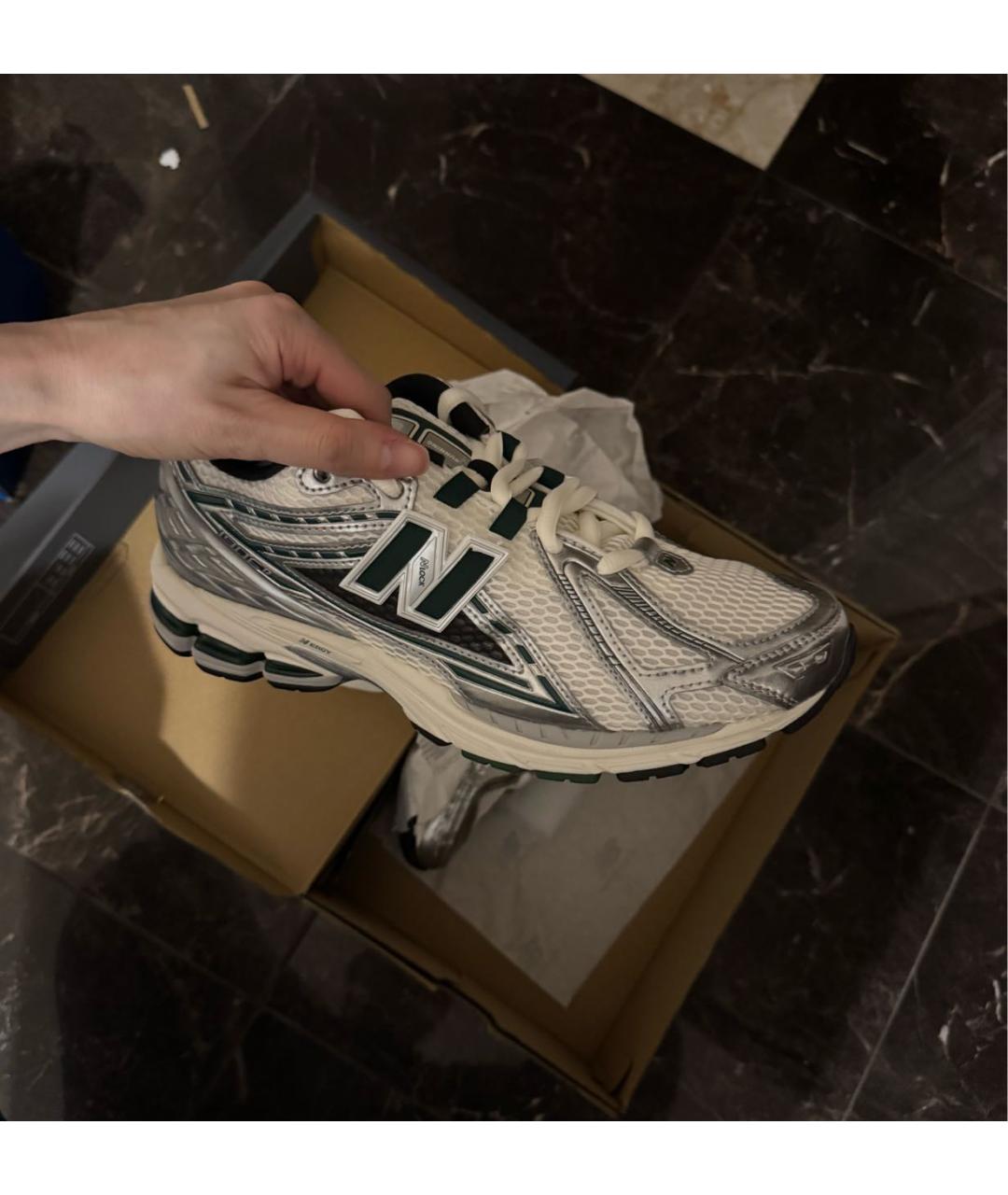 NEW BALANCE Белые текстильные низкие кроссовки / кеды, фото 5