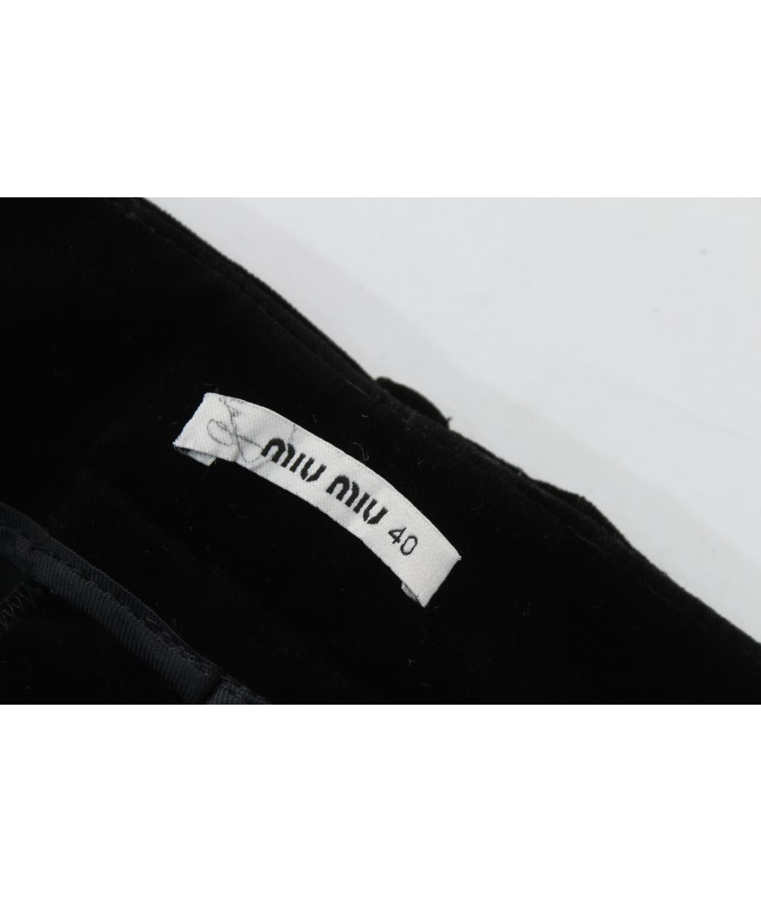 MIU MIU Черные бархатные брюки узкие, фото 6