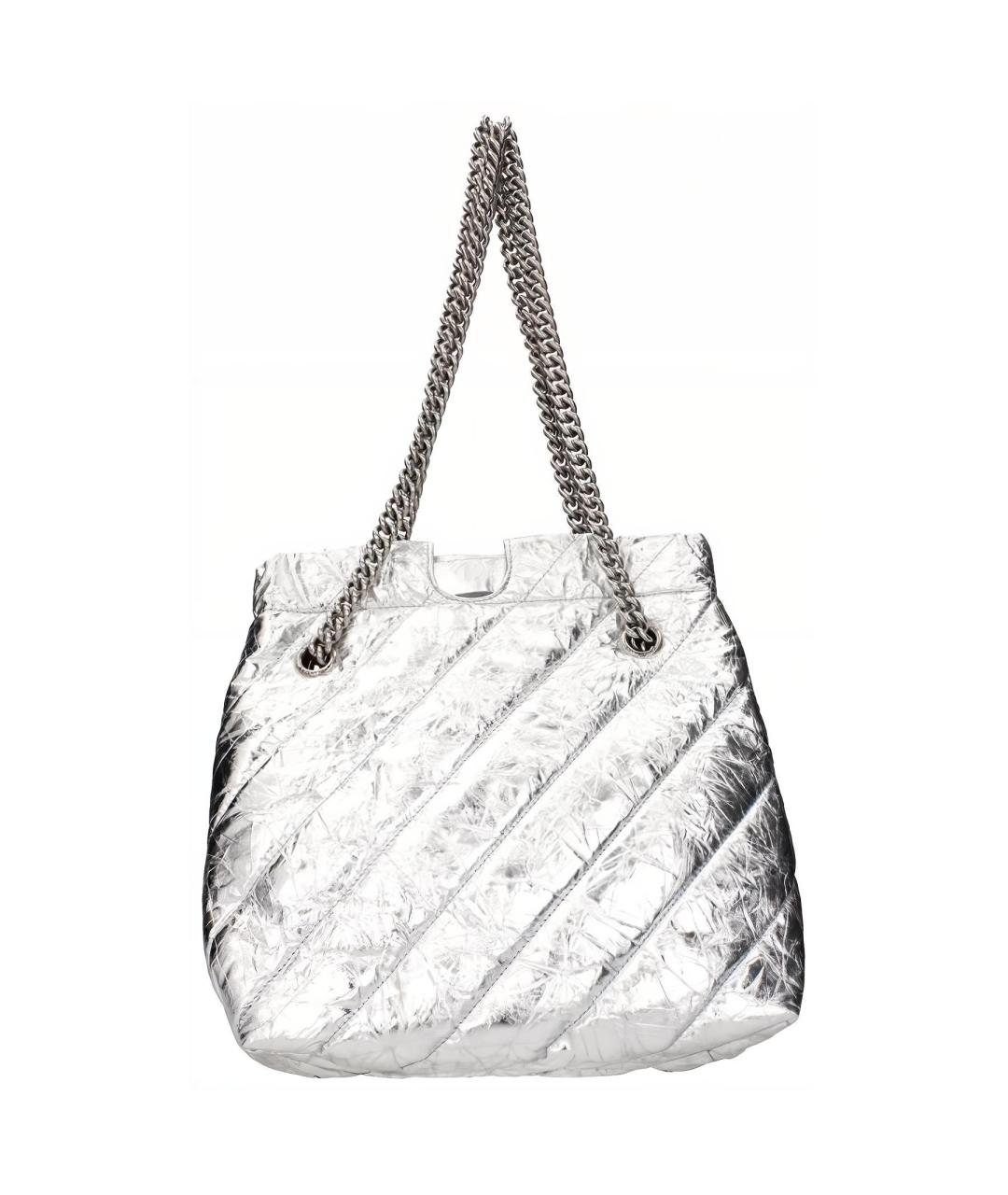 BALENCIAGA Серебряная кожаная сумка через плечо, фото 3