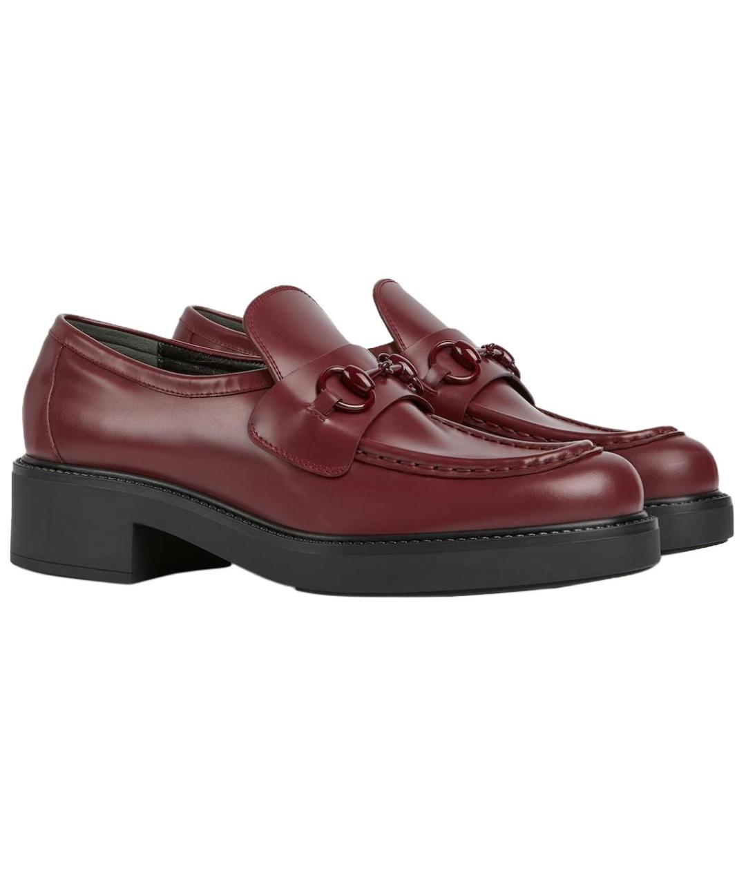 GUCCI Красные кожаные лоферы, фото 3