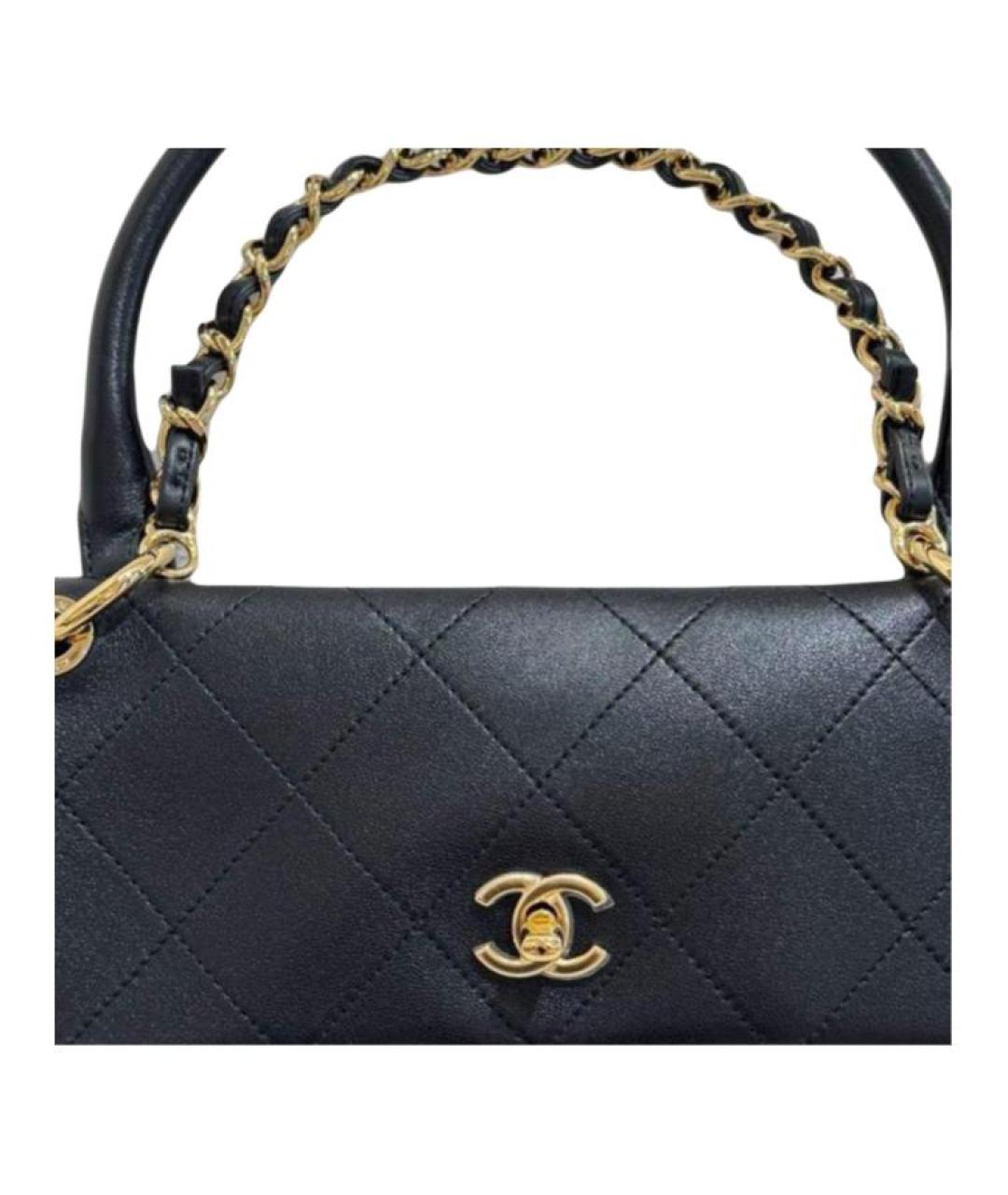 CHANEL Черная кожаная сумка через плечо, фото 4
