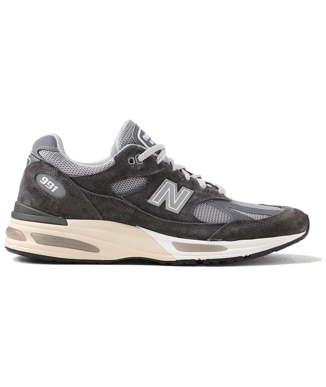 NEW BALANCE Серые кожаные кроссовки, фото 1