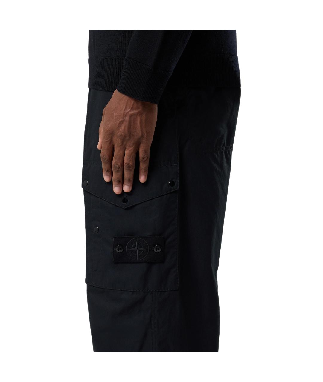 STONE ISLAND Черные брюки чинос, фото 5