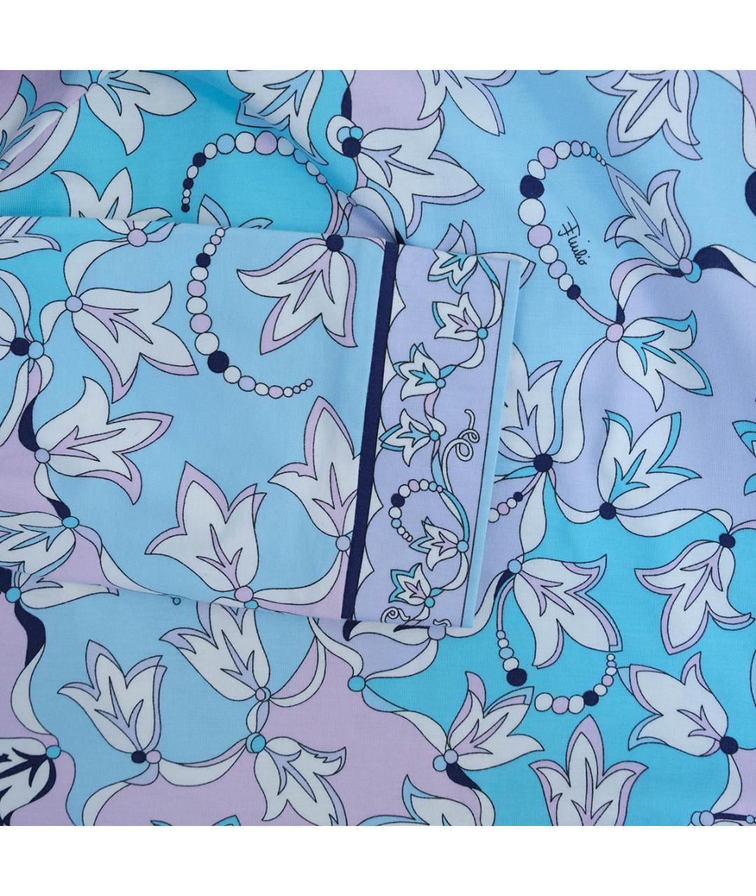 EMILIO PUCCI Голубое хлопковое повседневное платье, фото 4
